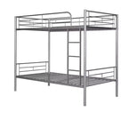 Twin Over Twin Metal Bunk Bed Silver