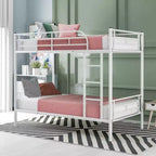 Twin Over Twin Metal Bunk Bed Silver