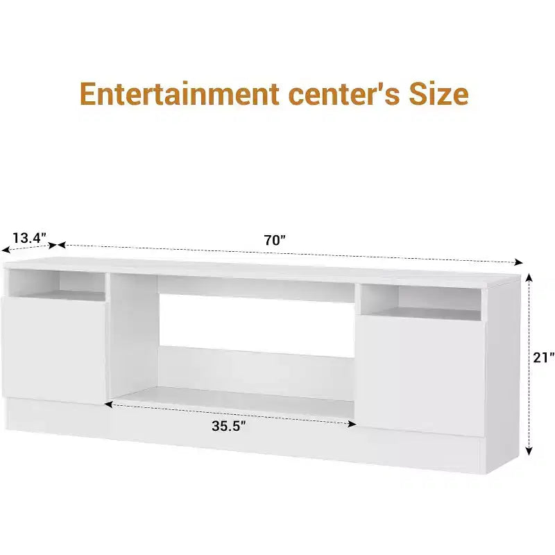 TV Stand for TV Up to 75 Inch, Modern Entertainment Center with Storage Cabinet, Fits into 36 Electric Fireplace
