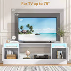 TV Stand for TV Up to 75 Inch, Modern Entertainment Center with Storage Cabinet, Fits into 36 Electric Fireplace