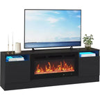 TV Stand for TV Up to 75 Inch, Modern Entertainment Center with Storage Cabinet, Fits into 36 Electric Fireplace