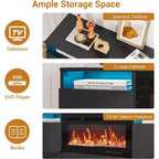 TV Stand for TV Up to 75 Inch, Modern Entertainment Center with Storage Cabinet, Fits into 36 Electric Fireplace
