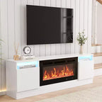 TV Stand for TV Up to 75 Inch, Modern Entertainment Center with Storage Cabinet, Fits into 36 Electric Fireplace