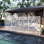 MAYEERTY 3.86Ft Black Bird Iron Privacy Screen, Freestanding Indoor Outdoor Divider