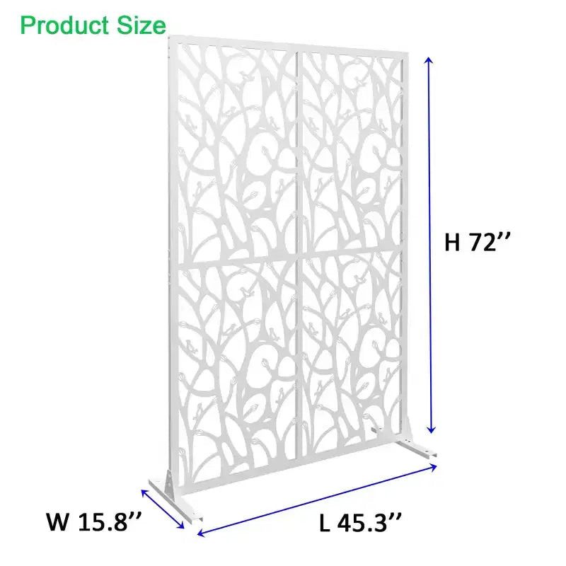 MAYEERTY 3.86Ft Black Bird Iron Privacy Screen, Freestanding Indoor Outdoor Divider