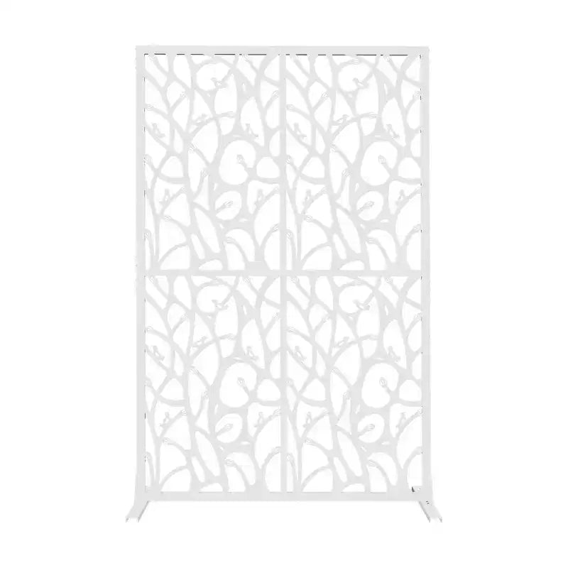 MAYEERTY 3.86Ft Black Bird Iron Privacy Screen, Freestanding Indoor Outdoor Divider