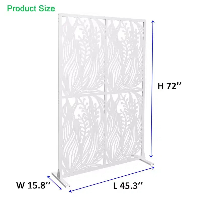 MAYEERTY 3.86Ft Black Bird Iron Privacy Screen, Freestanding Indoor Outdoor Divider