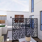 MAYEERTY 3.86Ft Black Bird Iron Privacy Screen, Freestanding Indoor Outdoor Divider