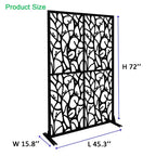 MAYEERTY 3.86Ft Black Bird Iron Privacy Screen, Freestanding Indoor Outdoor Divider