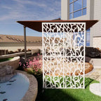 MAYEERTY 3.86Ft Black Bird Iron Privacy Screen, Freestanding Indoor Outdoor Divider