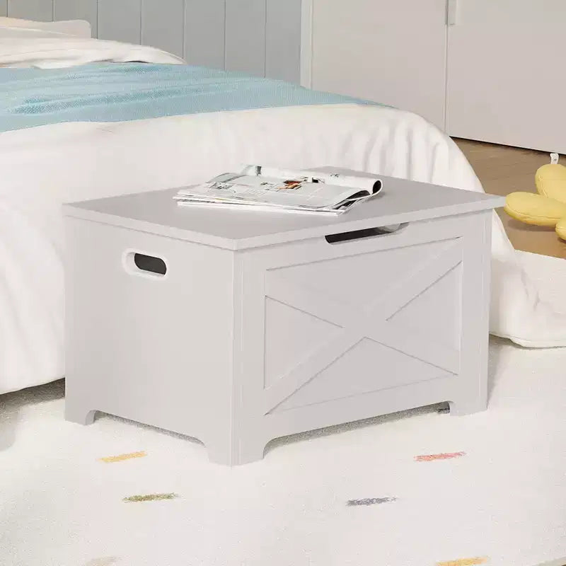 MDF Shaped Legs Storage Stool 23.6 Inches with Unique Shaped Legs, Durable MDF Construction, Space-Saving Storage, Stylish Design, and Versatile Use