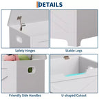 MDF Shaped Legs Storage Stool 23.6 Inches with Unique Shaped Legs, Durable MDF Construction, Space-Saving Storage, Stylish Design, and Versatile Use