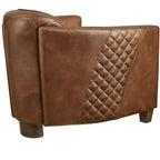 Art Leon Leather Accent Chair with Quilted Design for Timeless Comfort