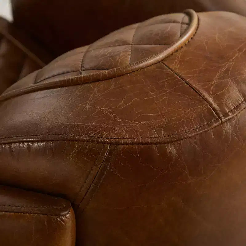Art Leon Leather Accent Chair with Quilted Design for Timeless Comfort