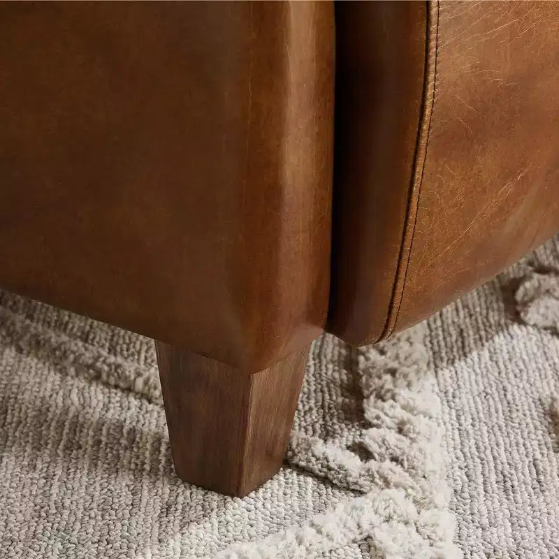 Art Leon Leather Accent Chair with Quilted Design for Timeless Comfort
