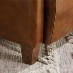 Art Leon Leather Accent Chair with Quilted Design for Timeless Comfort