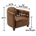 Art Leon Leather Accent Chair with Quilted Design for Timeless Comfort