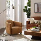 Art Leon Leather Accent Chair with Quilted Design for Timeless Comfort