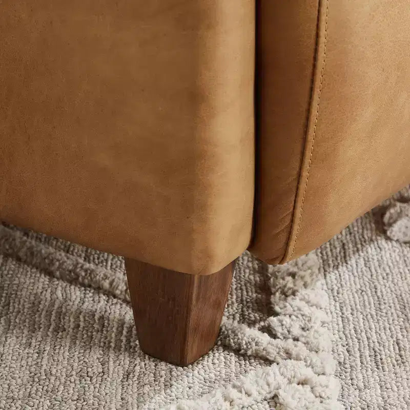 Art Leon Leather Accent Chair with Quilted Design for Timeless Comfort