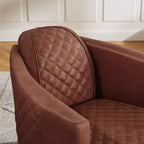 Art Leon Leather Accent Chair with Quilted Design for Timeless Comfort