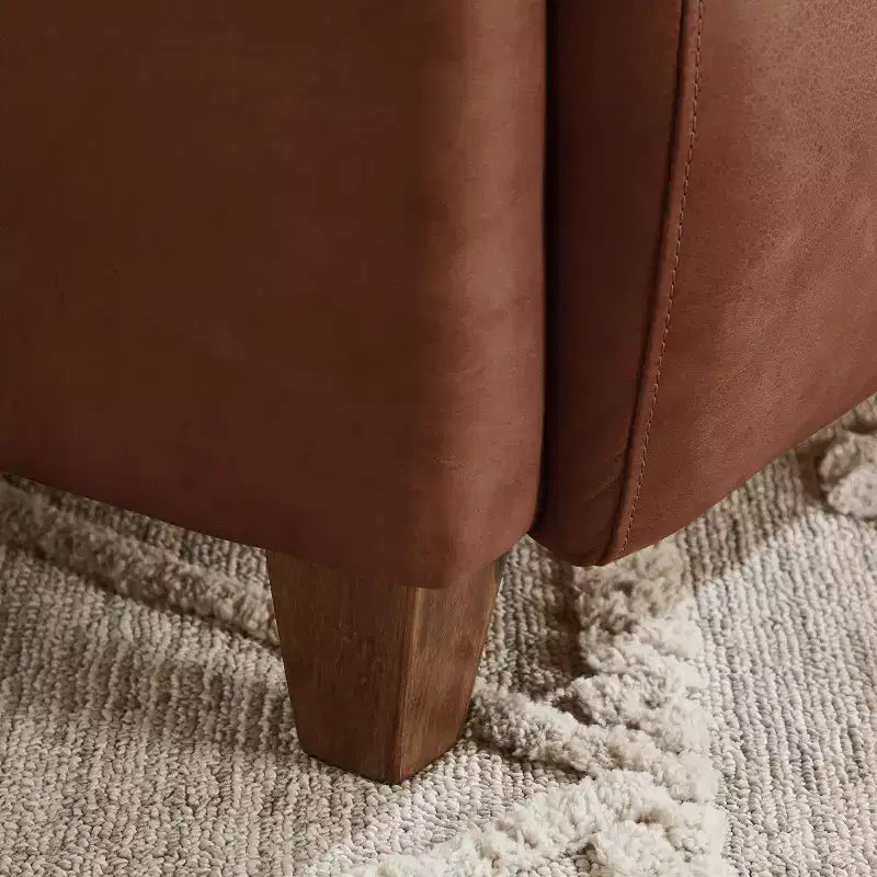 Art Leon Leather Accent Chair with Quilted Design for Timeless Comfort