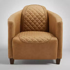 Art Leon Leather Accent Chair with Quilted Design for Timeless Comfort
