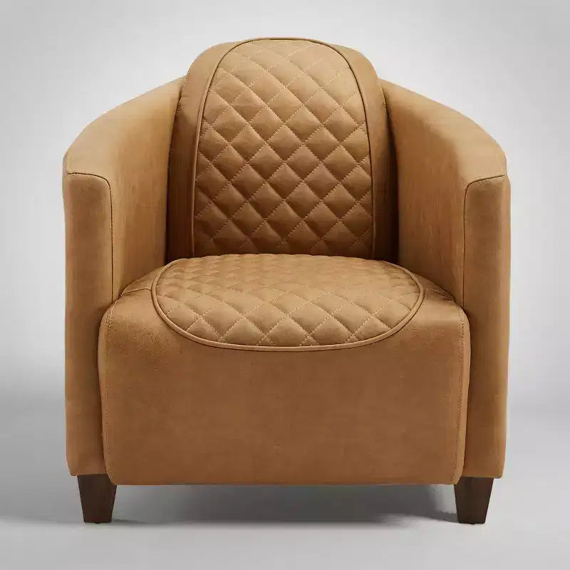 Art Leon Leather Accent Chair with Quilted Design for Timeless Comfort