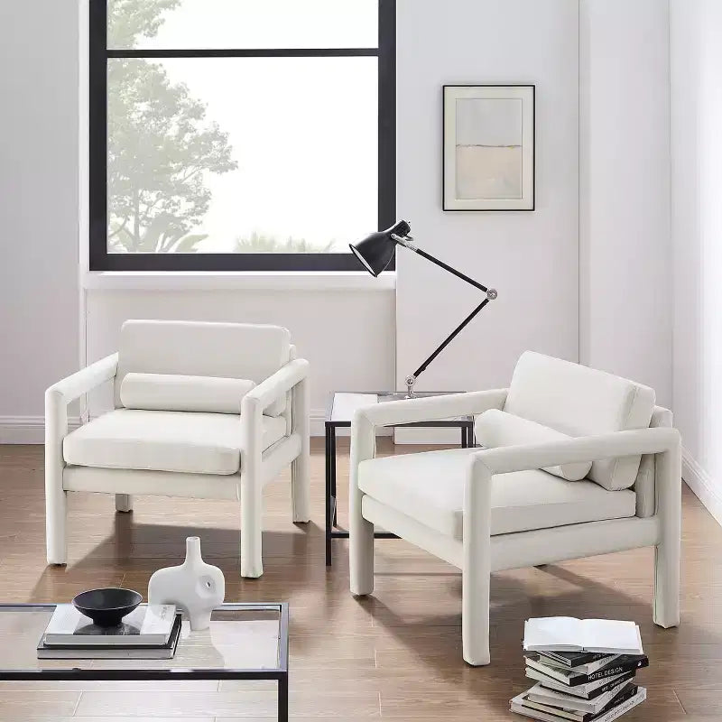 Art Leon Velvet Accent Chair, Modern Armchair for Living Room, Stylish Upholstered Single Sofa