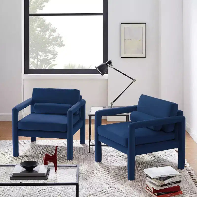 Art Leon Velvet Accent Chair, Modern Armchair for Living Room, Stylish Upholstered Single Sofa