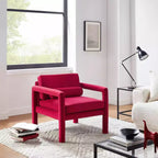 Art Leon Velvet Accent Chair, Modern Armchair for Living Room, Stylish Upholstered Single Sofa