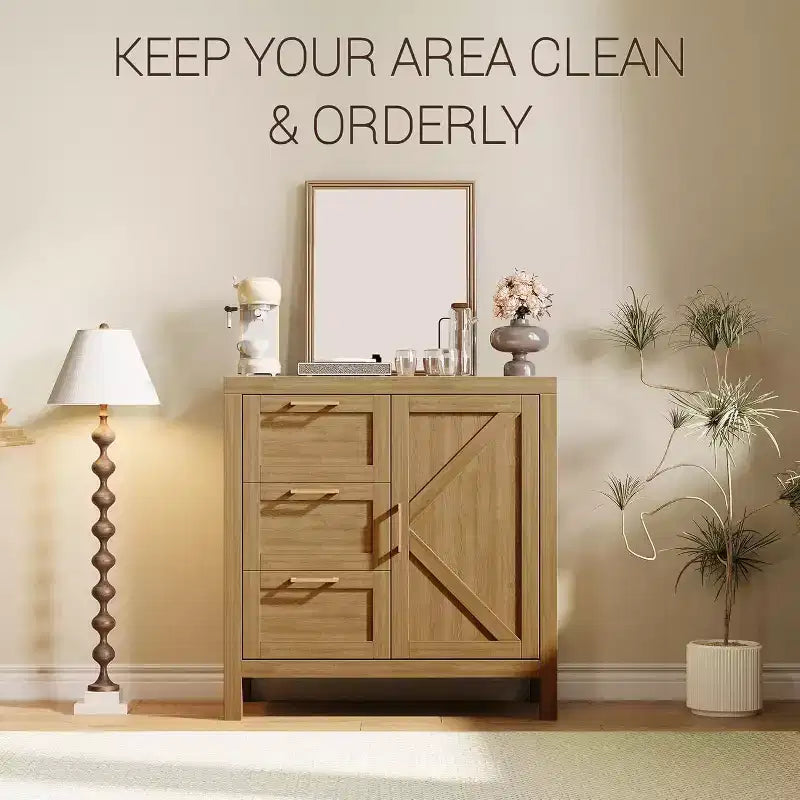 Acekool Buffet Cabinet Sideboard with Storage, Modern Accent Cabinet with Adjustable Shelves for Entryway, Living Room, Kitchen