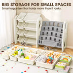 2-in-1 Kids Bookshelf and Toy Organizer with Storage Bins, White HDPE