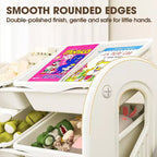 2-in-1 Kids Bookshelf and Toy Organizer with Storage Bins, White HDPE