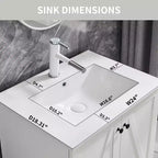 Mastgoal 24 Farmhouse Bathroom Vanity with Sink, Bathroom Dresser with Large Storage Drawer