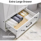 Mastgoal 24 Farmhouse Bathroom Vanity with Sink, Bathroom Dresser with Large Storage Drawer