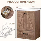 Mastgoal 24 Farmhouse Bathroom Vanity with Sink, Bathroom Dresser with Large Storage Drawer
