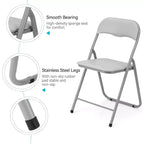 Acekool PU Leather Padded Folding Chairs Set  Non-Slip Feet, 350 lb Capacity, Stackable & Portable Event Seating