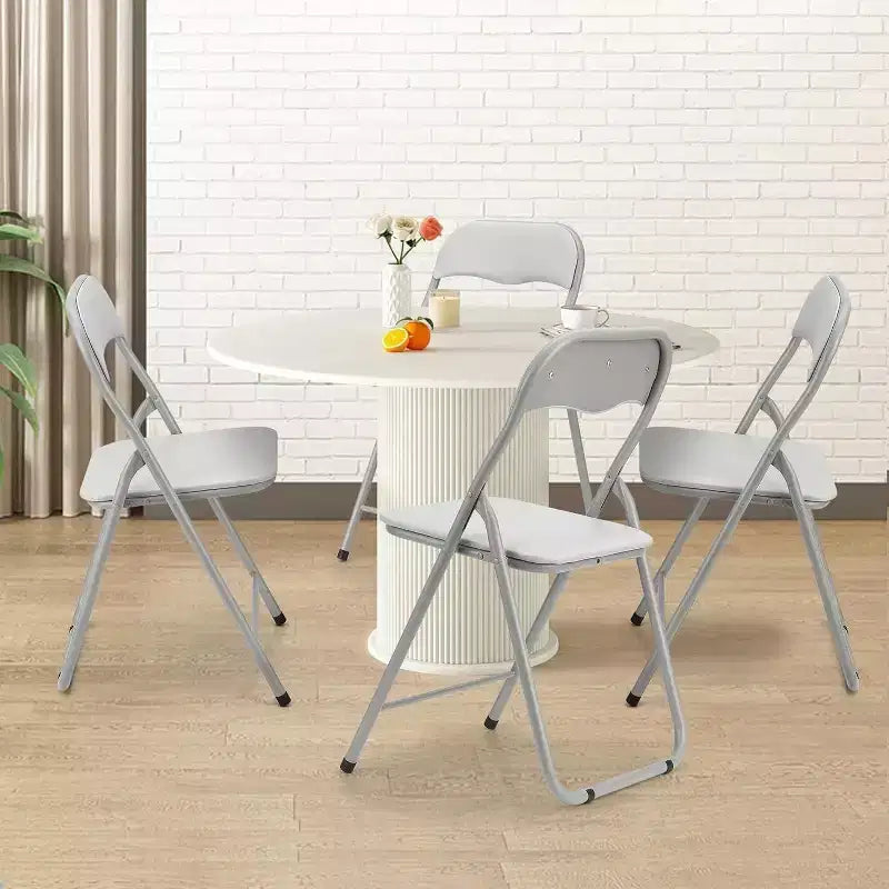 Acekool PU Leather Padded Folding Chairs Set  Non-Slip Feet, 350 lb Capacity, Stackable & Portable Event Seating