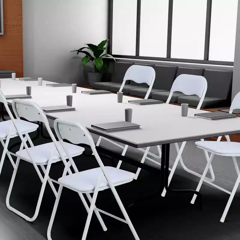 Acekool PU Leather Padded Folding Chairs Set  Non-Slip Feet, 350 lb Capacity, Stackable & Portable Event Seating