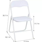 Acekool PU Leather Padded Folding Chairs Set  Non-Slip Feet, 350 lb Capacity, Stackable & Portable Event Seating