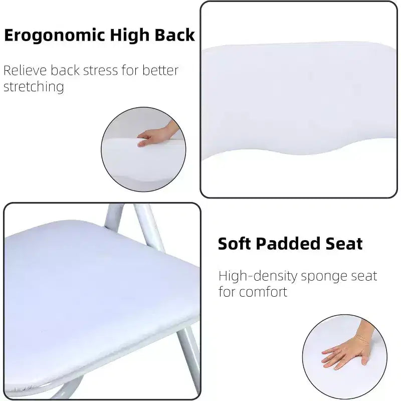 Acekool PU Leather Padded Folding Chairs Set  Non-Slip Feet, 350 lb Capacity, Stackable & Portable Event Seating