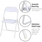 Acekool PU Leather Padded Folding Chairs Set  Non-Slip Feet, 350 lb Capacity, Stackable & Portable Event Seating