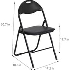 Acekool PU Leather Padded Folding Chairs Set  Non-Slip Feet, 350 lb Capacity, Stackable & Portable Event Seating