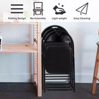 Acekool PU Leather Padded Folding Chairs Set  Non-Slip Feet, 350 lb Capacity, Stackable & Portable Event Seating