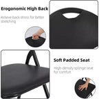 Acekool PU Leather Padded Folding Chairs Set  Non-Slip Feet, 350 lb Capacity, Stackable & Portable Event Seating