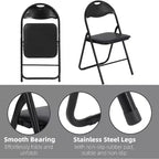 Acekool PU Leather Padded Folding Chairs Set  Non-Slip Feet, 350 lb Capacity, Stackable & Portable Event Seating