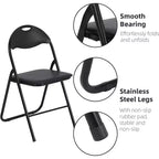 Acekool PU Leather Padded Folding Chairs Set  Non-Slip Feet, 350 lb Capacity, Stackable & Portable Event Seating