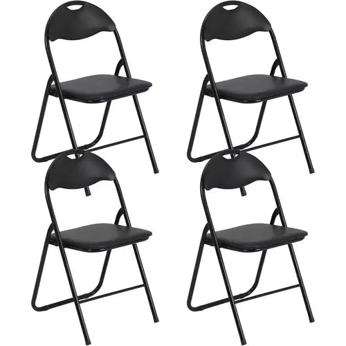 Acekool PU Leather Padded Folding Chairs Set  Non-Slip Feet, 350 lb Capacity, Stackable & Portable Event Seating
