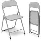 Acekool PU Leather Padded Folding Chairs Set  Non-Slip Feet, 350 lb Capacity, Stackable & Portable Event Seating