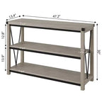 Farmhouse Entryway Table,47 Inch Narrow Long Console Table with Storage, 3 Tier Wood Console Table